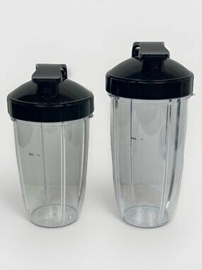 🥤 2 NEW NutriBullet Replacement Blender Cups 16oz & 18oz w/ Sip & Seal Lids 🥤